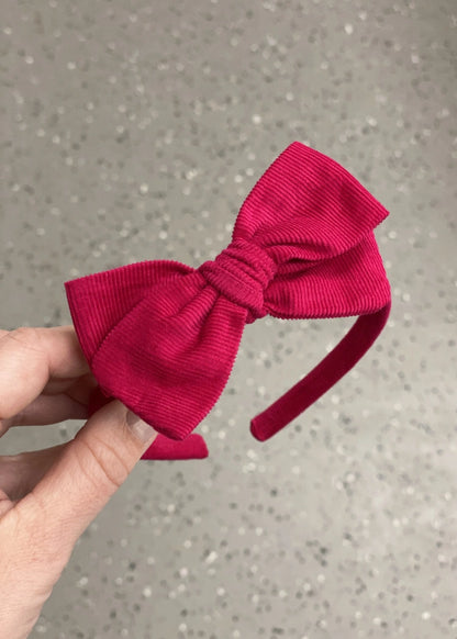 Velvetinis plaukų lankelis su kaspinu (L dydis)